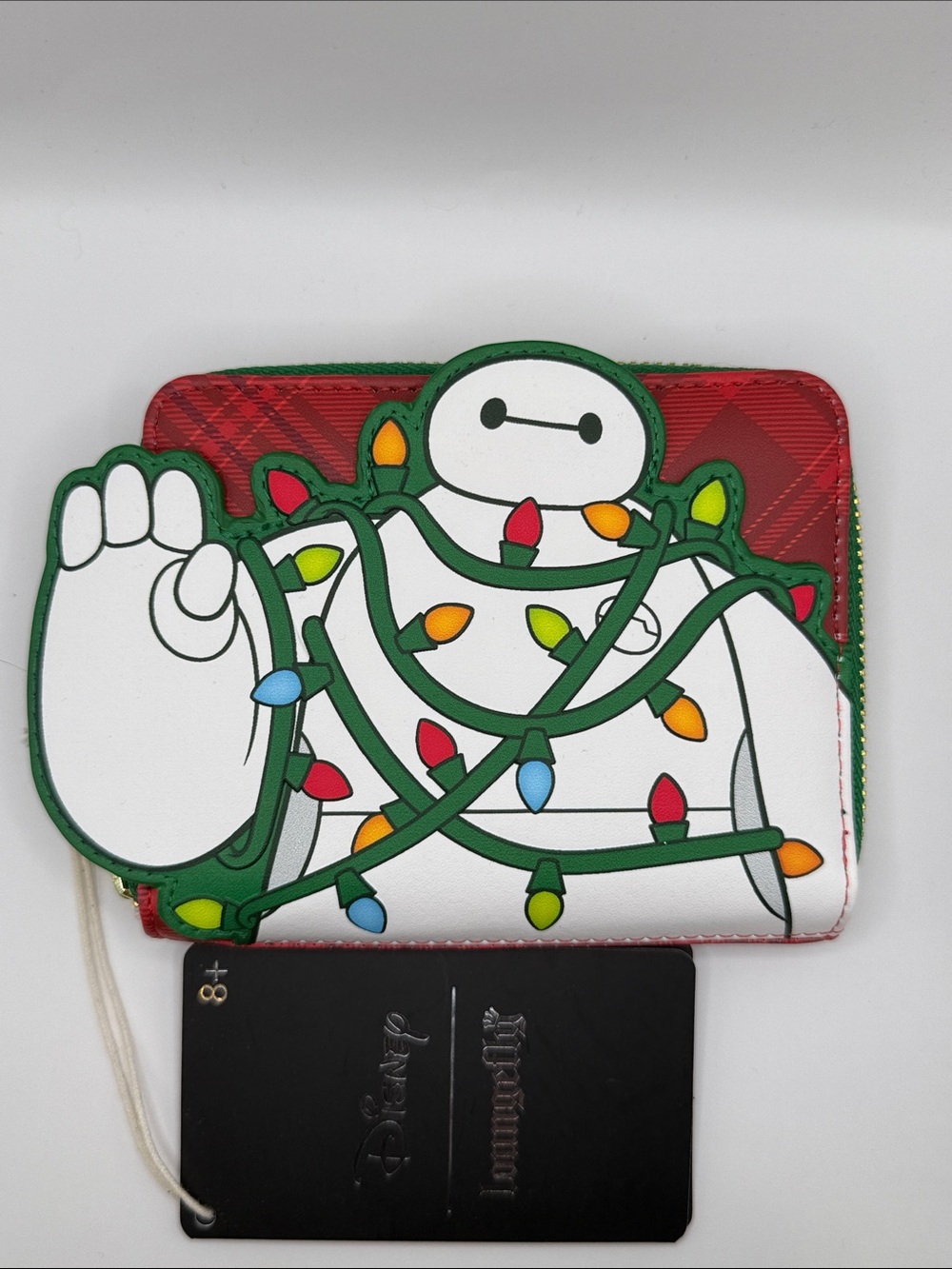 Disney Loungefly Baymax Holiday Lights Compact Zip Wallet